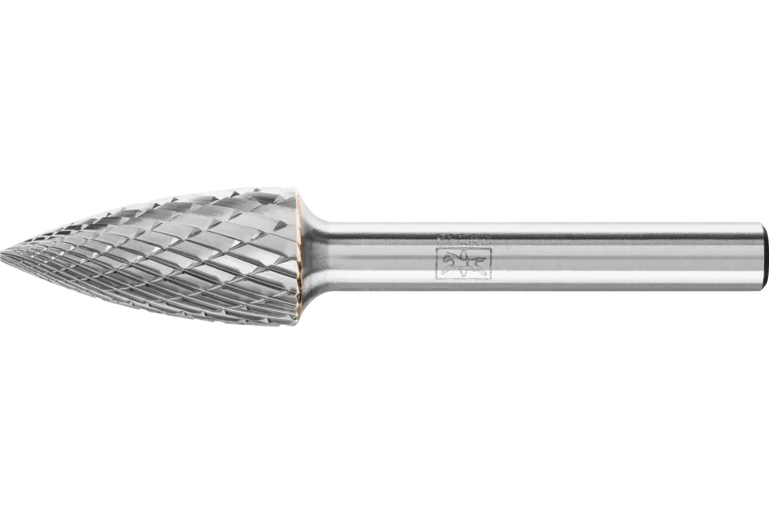 Picture of Pferd Carbide Bur SG-5 Pointed Tree Shape Double Cut 1/2" x 1" x 1/4" Shank